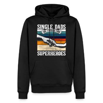 Idée cadeau Père Papa Célibataire - Sweat à capuche Premium bio Homme - noir - Devant - Nico (187cm)