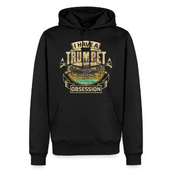 Idée cadeau Trumpet Brass Band - Sweat à capuche Premium bio Homme - noir - Devant - Nico (187cm)