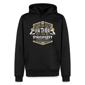 Père célibataire Papa Parents Cadeau - Sweat à capuche Premium bio Homme - noir - Devant - Nico (187cm)