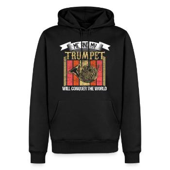 Trompette Trompette Orchestre Idée Cadeau - Sweat à capuche Premium bio Homme - noir - Devant - Nico (187cm)