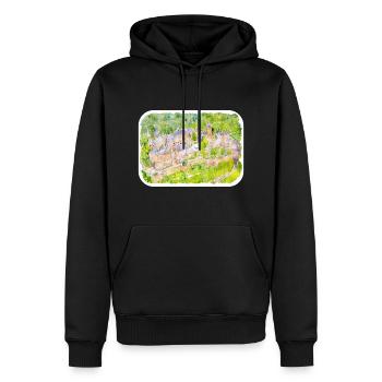 Deutschland Aquarell Skizze Handgezeichnete Illustration - Männer Premium Bio Hoodie - Schwarz - Vorne - Nico (187cm)