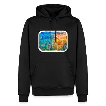 Norvège Aquarelle Esquisse Dessinée à la main Illustration - Sweat à capuche Premium bio Homme - noir - Devant - Nico (187cm)