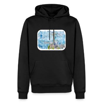 Rio De Janeiro Brasilien Aquarell Skizze Zeichnung - Männer Premium Bio Hoodie - Schwarz - Vorne - Nico (187cm)