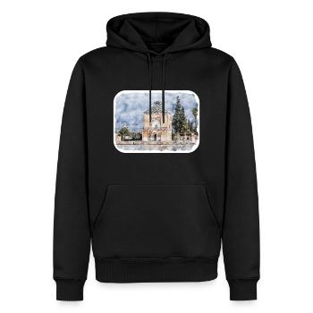 Marrakesch Marokko Aquarell Skizze Illustration - Männer Premium Bio Hoodie - Schwarz - Vorne - Nico (187cm)