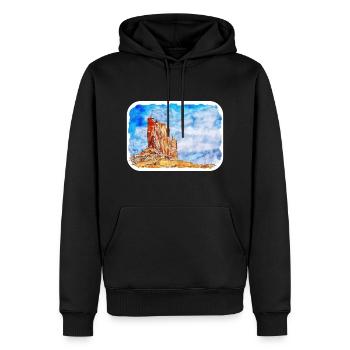 Arizona USA Aquarelle Dessin Dessin Illustration - Sweat à capuche Premium bio Homme - noir - Devant - Nico (187cm)