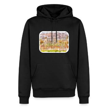 Indien Wahrzeichen Aquarell Skizze Farbe Illustratio - Männer Premium Bio Hoodie - Schwarz - Vorne - Nico (187cm)