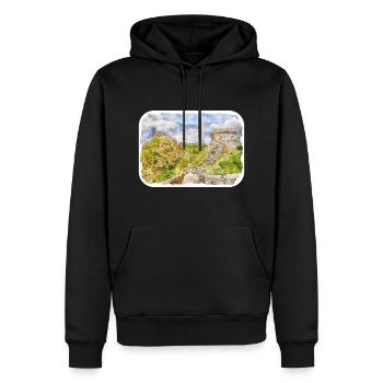Beijing Chine Aquarelle Esquisse Dessin Dessiné - Sweat à capuche Premium bio Homme - noir - Devant - Nico (187cm)