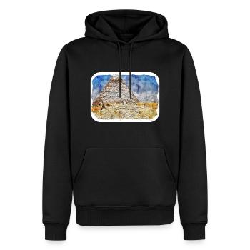 Le Caire Egypte Aquarelle Esquisse Dessinée Illustration - Sweat à capuche Premium bio Homme - noir - Devant - Nico (187cm)