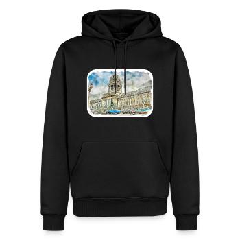 Habana Kuba Aquarell Skizze Gezeichnete Illustration - Männer Premium Bio Hoodie - Schwarz - Vorne - Nico (187cm)