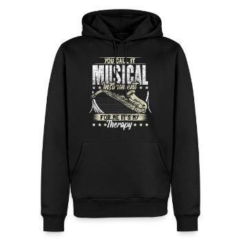 Saxophone Instrument à vent Musicien Idée cadeau - Sweat à capuche Premium bio Homme - noir - Devant - Nico (187cm)