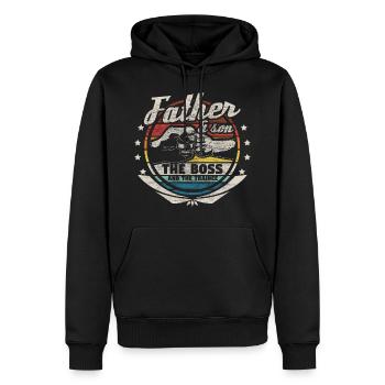 Vater und Sohn Eltern Dad Geschenkidee - Männer Premium Bio Hoodie - Schwarz - Vorne - Nico (187cm)