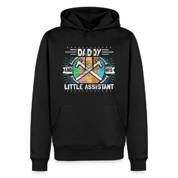Vater & Sohn Kind Daddy - Männer Premium Bio Hoodie - Schwarz - Vorne - Nico (187cm)