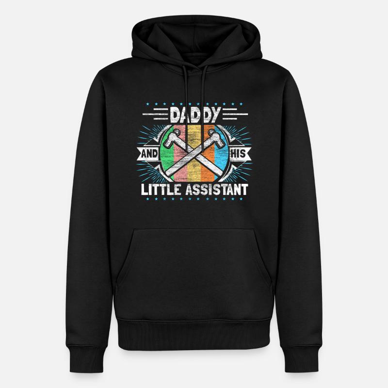 Vater & Sohn Kind Daddy - Männer Premium Bio Hoodie - Schwarz