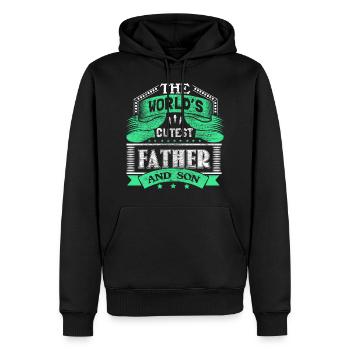 Vater & Sohn Baby Dad Geschenkidee - Männer Premium Bio Hoodie - Schwarz - Vorne - Nico (187cm)