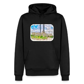 Vienne Autriche Aquarelle Esquisse Peinture - Sweat à capuche Premium bio Homme - noir - Devant - Nico (187cm)