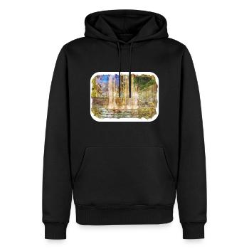 Los Angeles USA Aquarelle Sketch Illustration - Sweat à capuche Premium bio Homme - noir - Devant - Nico (187cm)