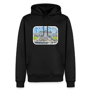 Vienne Autriche Aquarelle Esquisse Dessinée Illustratio - Sweat à capuche Premium bio Homme - noir - Devant - Nico (187cm)