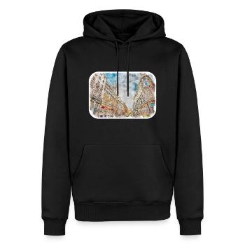 Barcelona Spanien Aquarellskizze Gezeichnete Zeichnung - Männer Premium Bio Hoodie - Schwarz - Vorne - Nico (187cm)