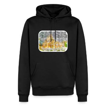 Australie Aquarelle Esquisse Dessinée à la Main Peinture - Sweat à capuche Premium bio Homme - noir - Devant - Nico (187cm)