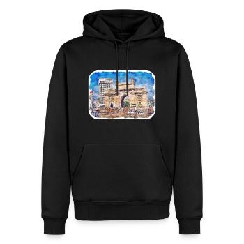 Mumbai Indien Aquarell Skizze gezeichnetes Gemälde - Männer Premium Bio Hoodie - Schwarz - Vorne - Nico (187cm)
