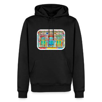 Indien Wahrzeichen Aquarell Skizze Farbe Illustratio - Männer Premium Bio Hoodie - Schwarz - Vorne - Nico (187cm)