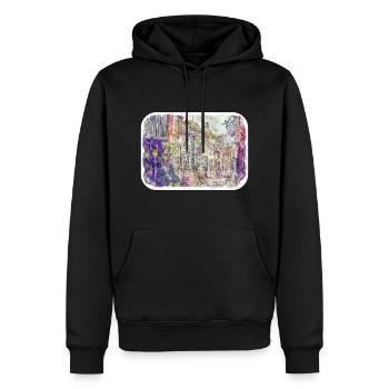 England UK Aquarell Skizze Malerei Illustration - Männer Premium Bio Hoodie - Schwarz - Vorne - Nico (187cm)