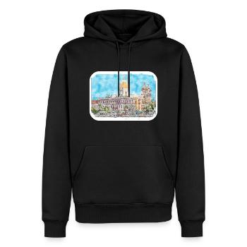 Cartagena Kolumbien Aquarell Skizze Gezeichnet Illustr - Männer Premium Bio Hoodie - Schwarz - Vorne - Nico (187cm)