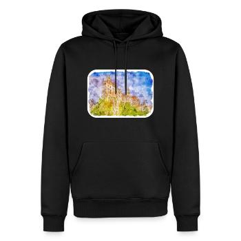 Allemagne Aquarelle Esquisse Dessinée à la main Illustration - Sweat à capuche Premium bio Homme - noir - Devant - Nico (187cm)