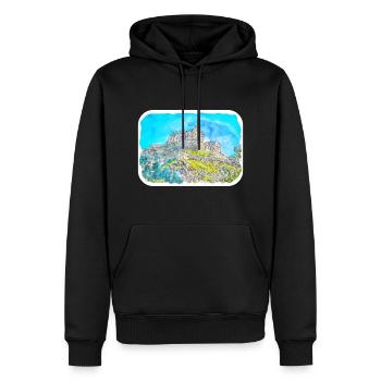 Edinburgh Schottland UK Aquarell Skizze gezeichnet Schmerz - Männer Premium Bio Hoodie - Schwarz - Vorne - Nico (187cm)