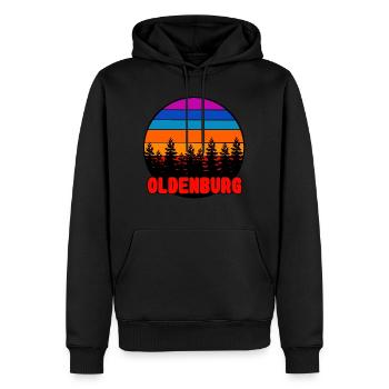 Oldenburg 04 - Men’s Premium Organic Hoodie - black - Front - Nico (187cm)