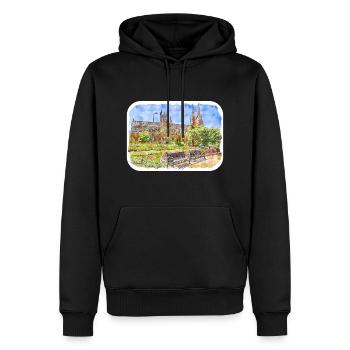 Australie Aquarelle Esquisse Dessinée à la Main Peinture - Sweat à capuche Premium bio Homme - noir - Devant - Nico (187cm)