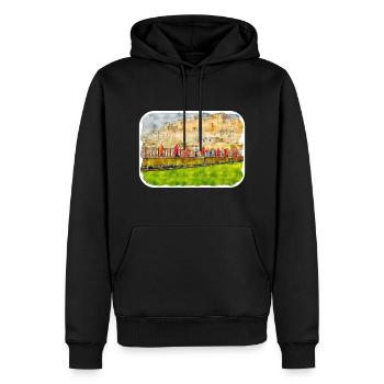 Jaipur Inde Aquarelle Esquisse Peinture Dessinée - Sweat à capuche Premium bio Homme - noir - Devant - Nico (187cm)