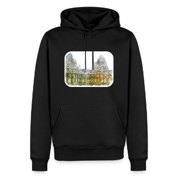 India Landmark Watercolor Sketch Paint Illustratio - Men’s Premium Organic Hoodie - black - Front - Nico (187cm)