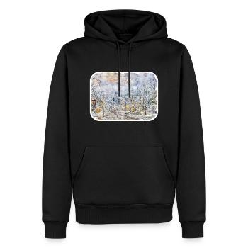 Autriche Aquarelle Esquisse Dessinée à la main Illustration - Sweat à capuche Premium bio Homme - noir - Devant - Nico (187cm)