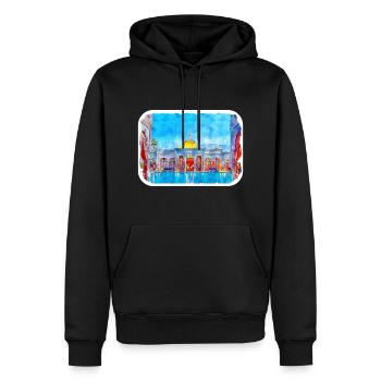 Marrakesch Marokko Aquarell Skizze gezeichnet Paintin - Männer Premium Bio Hoodie - Schwarz - Vorne - Nico (187cm)