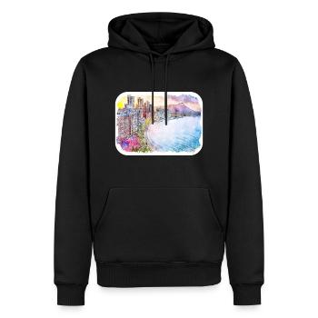 Marrakesch Marokko Aquarell Skizze gezeichnet Paintin - Männer Premium Bio Hoodie - Schwarz - Vorne - Nico (187cm)