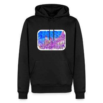 Malaisie Aquarelle Esquisse Dessinée à la Main Illustration - Sweat à capuche Premium bio Homme - noir - Devant - Nico (187cm)