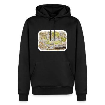 Monaco Landmark Aquarell Skizze Farbe Zeichnung - Männer Premium Bio Hoodie - Schwarz - Vorne - Nico (187cm)