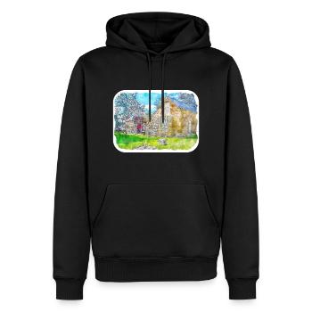 Australie Croquis à l’aquarelle Peinture dessinée à la main - Sweat à capuche Premium bio Homme - noir - Devant - Nico (187cm)