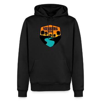 nienburg weser Fluss mit Bäumen - Männer Premium Bio Hoodie - Schwarz - Vorne - Nico (187cm)