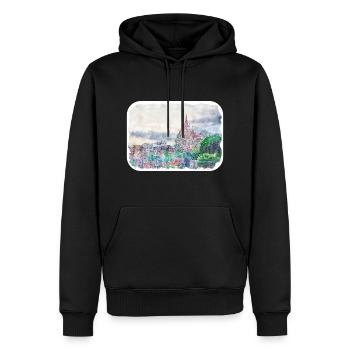 San Miguel De Allende Mexique Aquarelle Esquisse Dra - Sweat à capuche Premium bio Homme - noir - Devant - Nico (187cm)