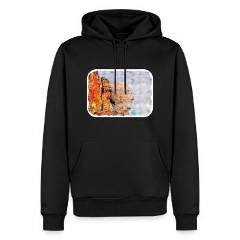 USA Aquarellskizze Handgezeichnete Illustration - Männer Premium Bio Hoodie - Schwarz - Vorne - Nico (187cm)