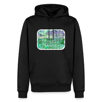 Norvège Aquarelle Esquisse Dessinée à la main Illustration - Sweat à capuche Premium bio Homme - noir - Devant - Nico (187cm)