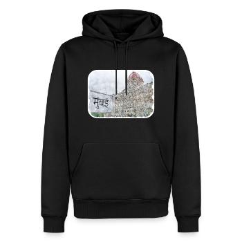 Mumbai Indien Aquarell Skizze gezeichnetes Gemälde - Männer Premium Bio Hoodie - Schwarz - Vorne - Nico (187cm)