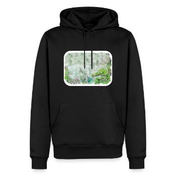 Esquisse d’aquarelle de Chine Illustration dessinée à la main - Sweat à capuche Premium bio Homme - noir - Devant - Nico (187cm)