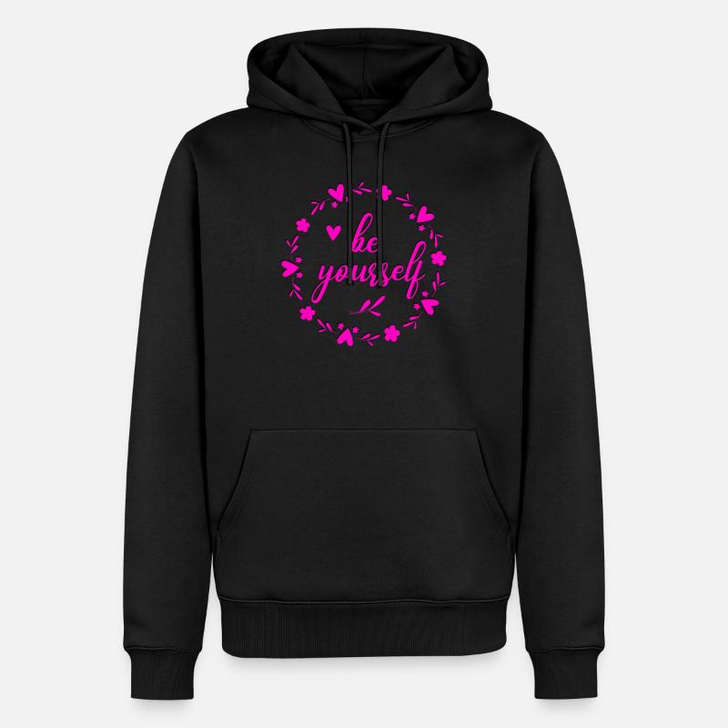 be yourself - Männer Premium Bio Hoodie - Schwarz