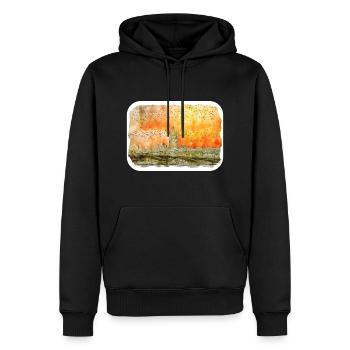 St. Petersburg Russland Aquarell Skizzenmalerei - Männer Premium Bio Hoodie - Schwarz - Vorne - Nico (187cm)