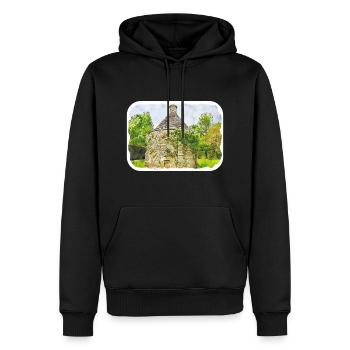 England UK Watercolor Sketch Drawn Illustration - Men’s Premium Organic Hoodie - black - Front - Nico (187cm)