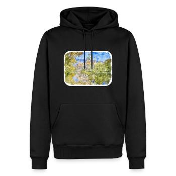 Allemagne Aquarelle Esquisse Dessinée à la main Illustration - Sweat à capuche Premium bio Homme - noir - Devant - Nico (187cm)