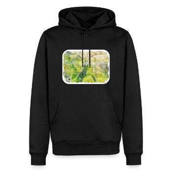 Schottland UK Aquarellskizze Gezeichnete Illustration - Männer Premium Bio Hoodie - Schwarz - Vorne - Nico (187cm)